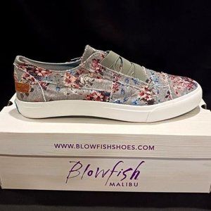 BLOWFISH MALIBU GRAY FLORAL SNEAKERS SIZE 10